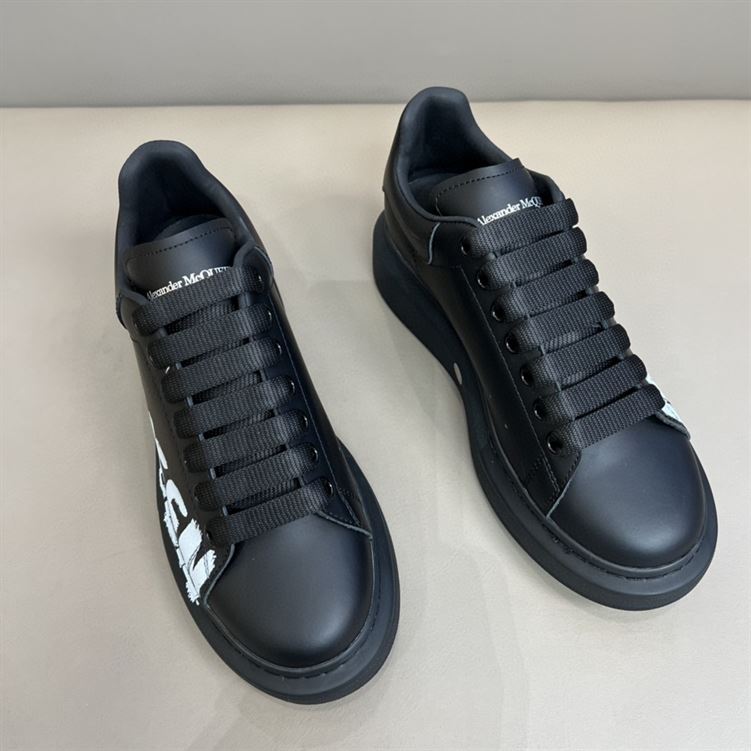 ALEXANDER MCQUEEN GRAFFITI OVERSIZED SNEAKER IN BLACK - ALD021