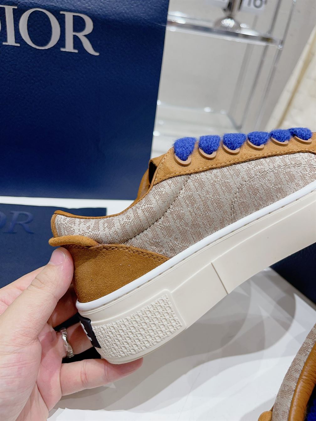 B33 SNEAKER BROWN CREAM OBLIQUE JACQUARD - DO133