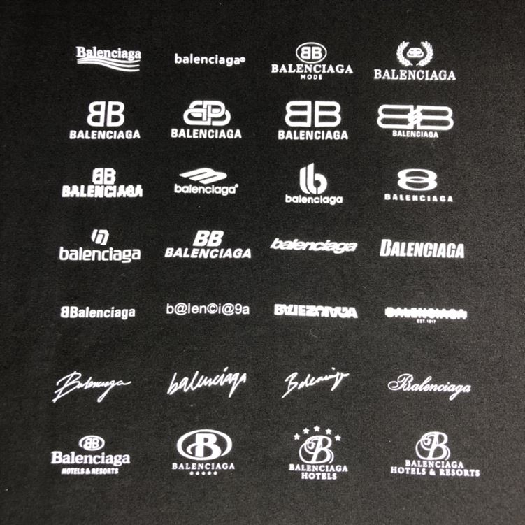 BALENCIAGA ARCHIVES LOGOS T-SHIRT OVERSIZED IN BLACK - BAS015