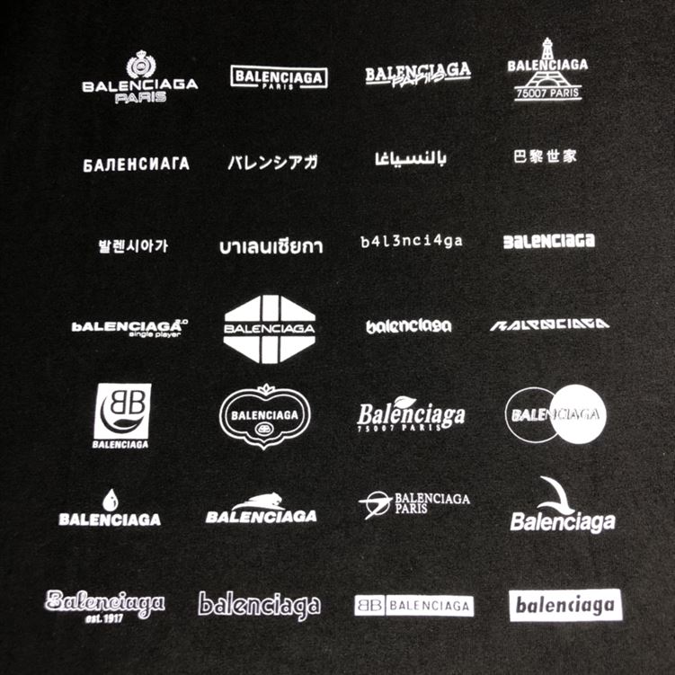 BALENCIAGA ARCHIVES LOGOS T-SHIRT OVERSIZED IN BLACK - BAS015