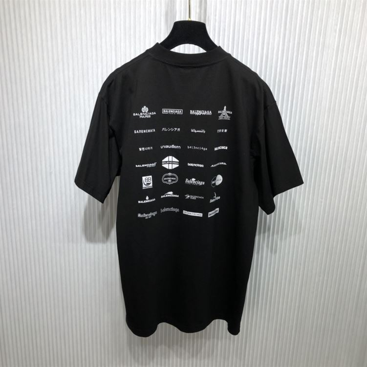 BALENCIAGA ARCHIVES LOGOS T-SHIRT OVERSIZED IN BLACK - BAS015