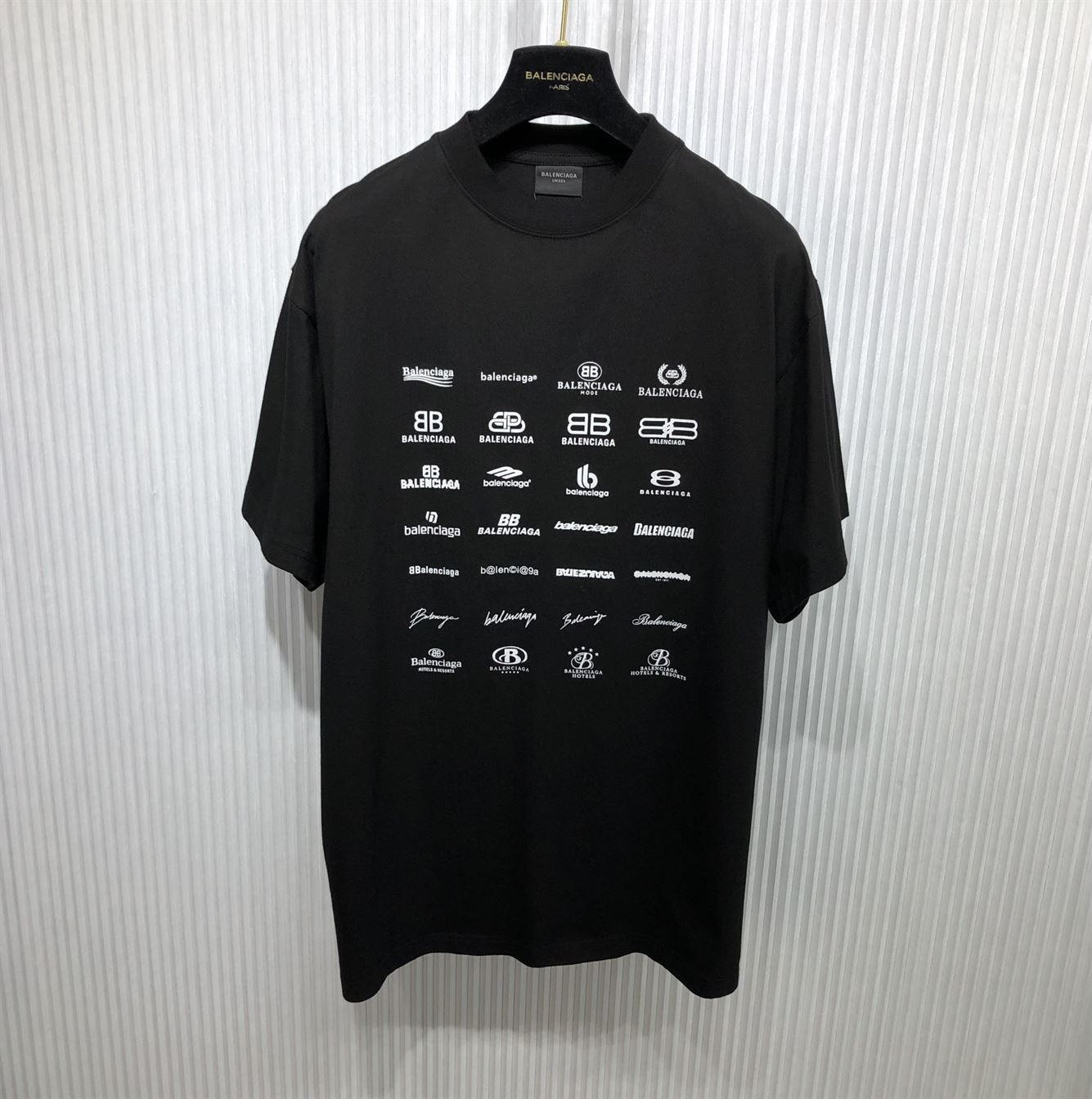 BALENCIAGA ARCHIVES LOGOS T-SHIRT OVERSIZED IN BLACK - BAS015