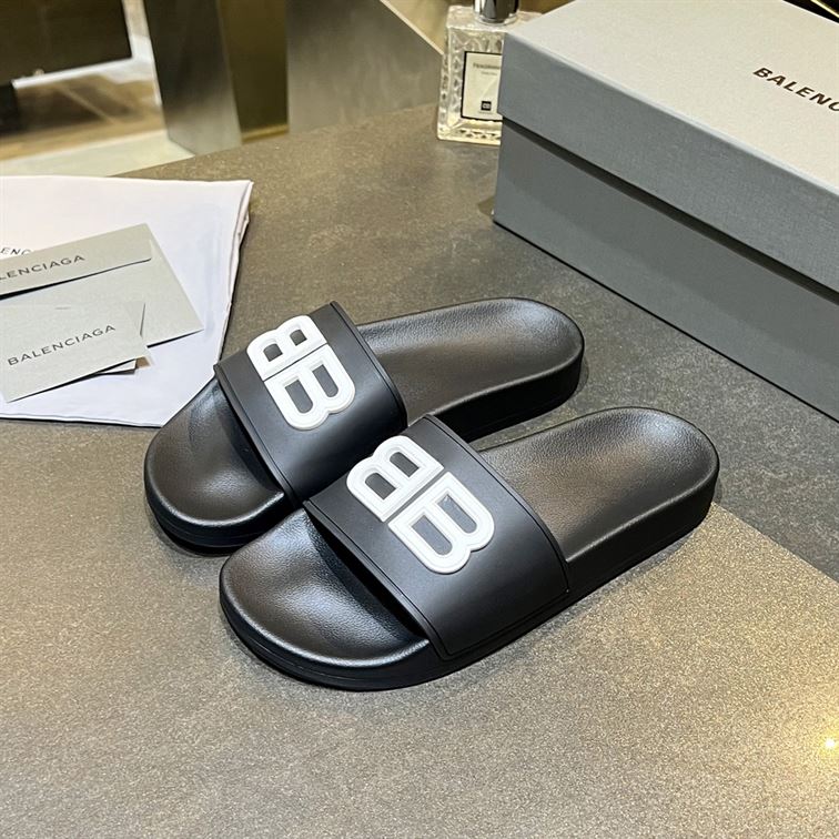 BALENCIAGA BB POOL SLIDE SANDALS - BBD014