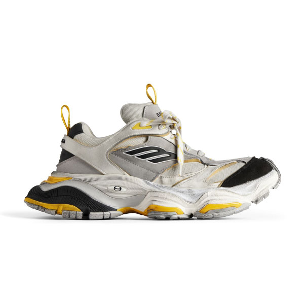 BALENCIAGA CARGO SNEAKER IN GREY BLACK AND YELLOW - BLA076