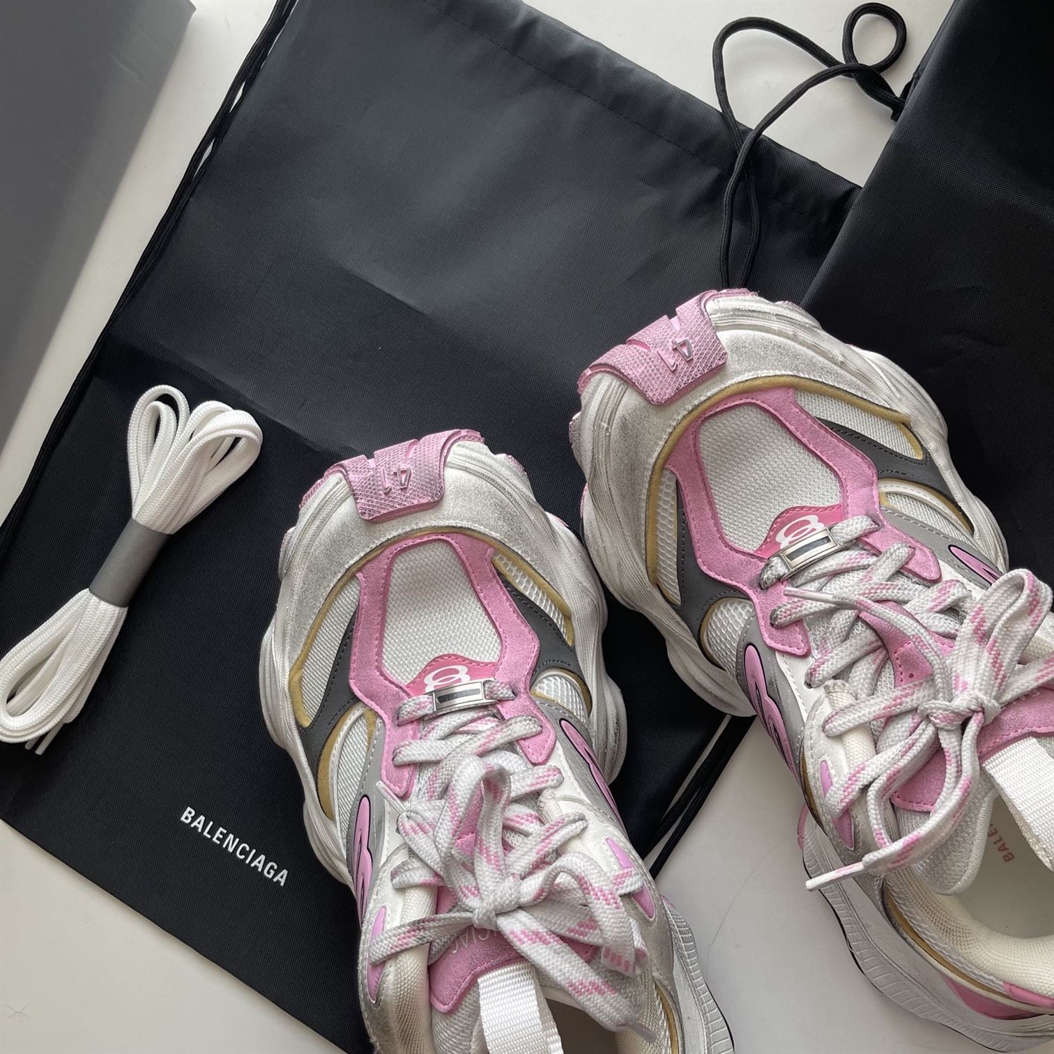 BALENCIAGA CARGO SNEAKER WHITE PINK - BLA094