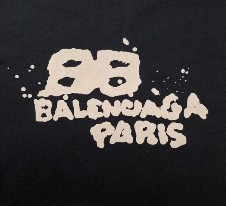 BALENCIAGA HAND DRAWN BB ICON T-SHIRT MEDIUM FIT IN BLACK - BAS013