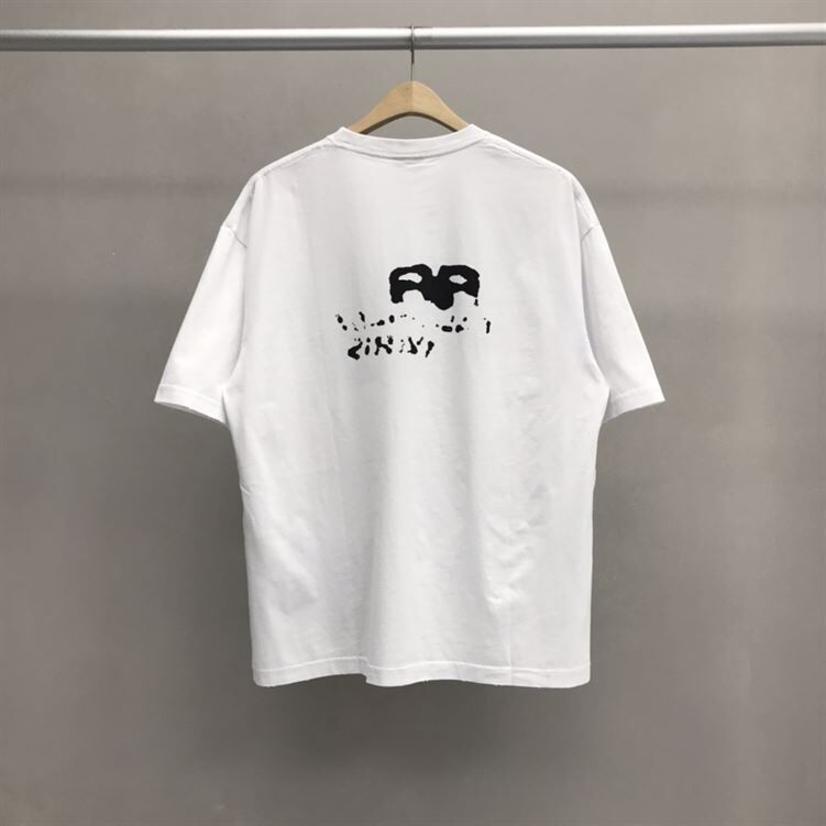 BALENCIAGA HAND DRAWN BB ICON T-SHIRT MEDIUM FIT IN WHITE - BAS014