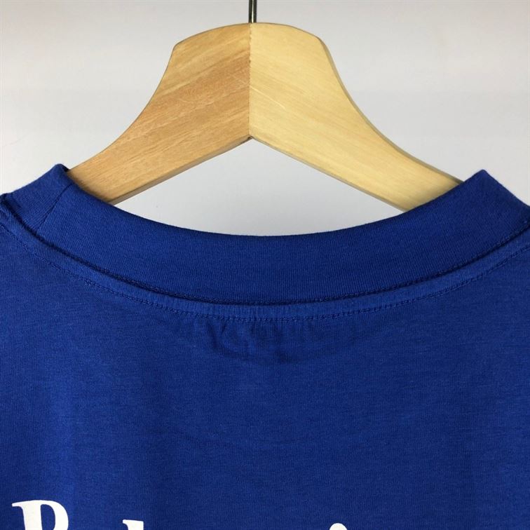 BALENCIAGA MEN'S POLITICAL CAMPAIGN T-SHIRT LARGE FIT IN PACIFIC BLUE - BAS003