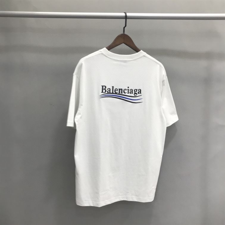 BALENCIAGA MEN'S POLITICAL CAMPAIGN T-SHIRT LARGE FIT IN WHITE - BAS020
