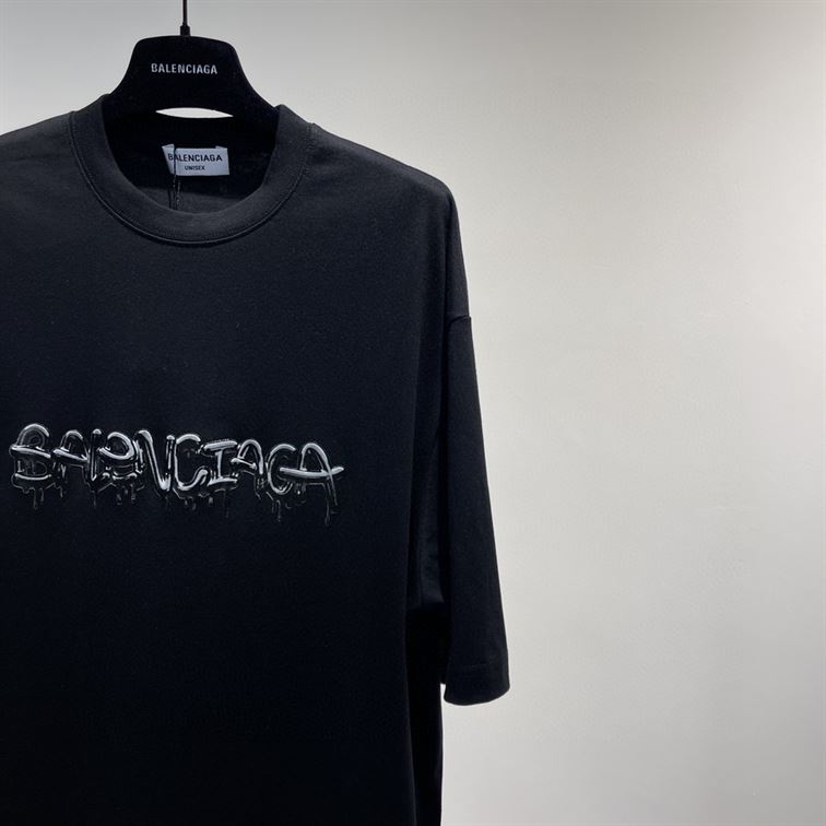 BALENCIAGA MEN'S SLIME T-SHIRT MEDIUM FIT IN BLACK - BAS011