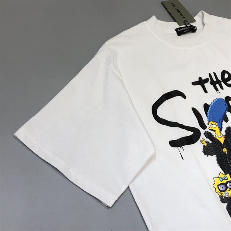 BALENCIAGA MEN'S THE SIMPSONS TM 20TH TELEVISION T-SHIRT OVERSIZED IN WHITE - BAS005