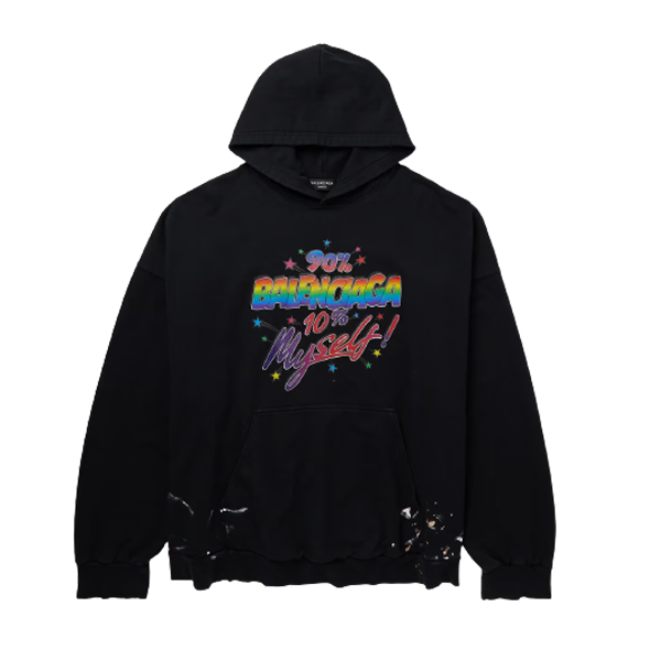 BALENCIAGA RAINBOW LOGO PRINT HOODIE - BH011