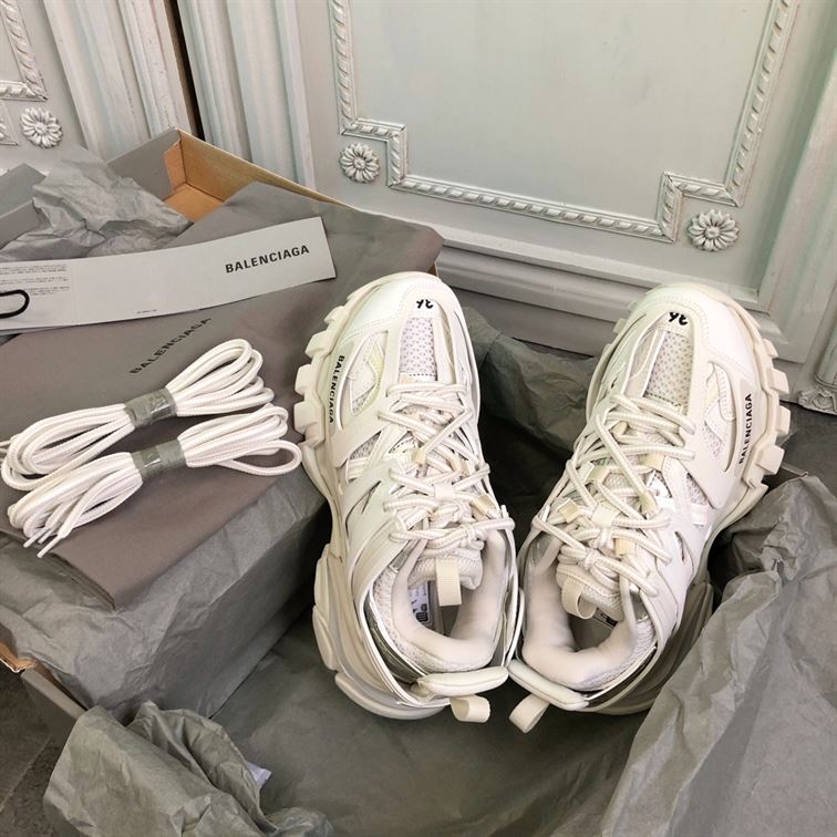 BALENCIAGA TRACK TRAINER SNEAKERS IN WHITE - BLA030