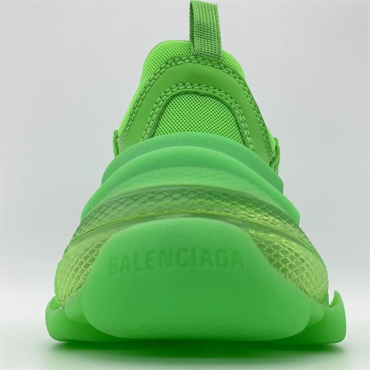 BALENCIAGA TRIPLE S CLEAR SOLE IN NEON GREEN - BLA019