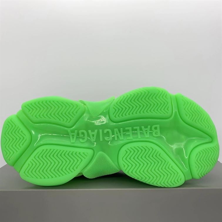 BALENCIAGA TRIPLE S CLEAR SOLE IN NEON GREEN - BLA019