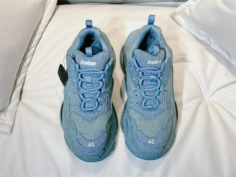BALENCIAGA TRIPLE S SNEAKER DENIM IN BLUE - BLA078