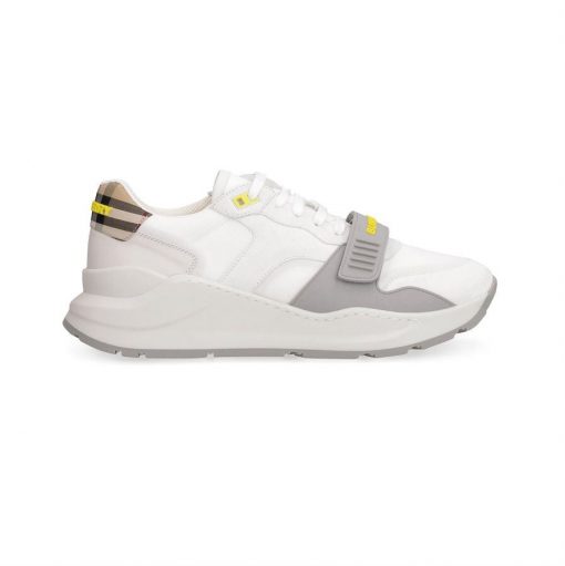BURBERRY VINTAGE CHECK VELCRO STRAP SNEAKERS IN WHITE - BBR003