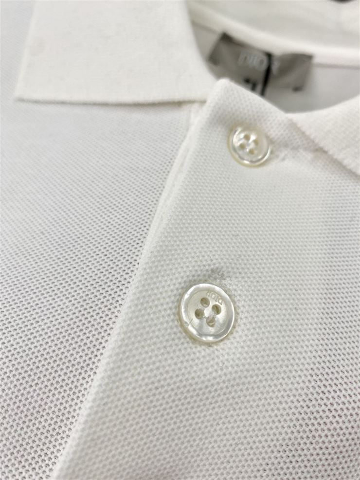 CHRISTIAN DIOR ATELIER' POLO SHIRT WHITE COTTON PIQUÉ - DOT019