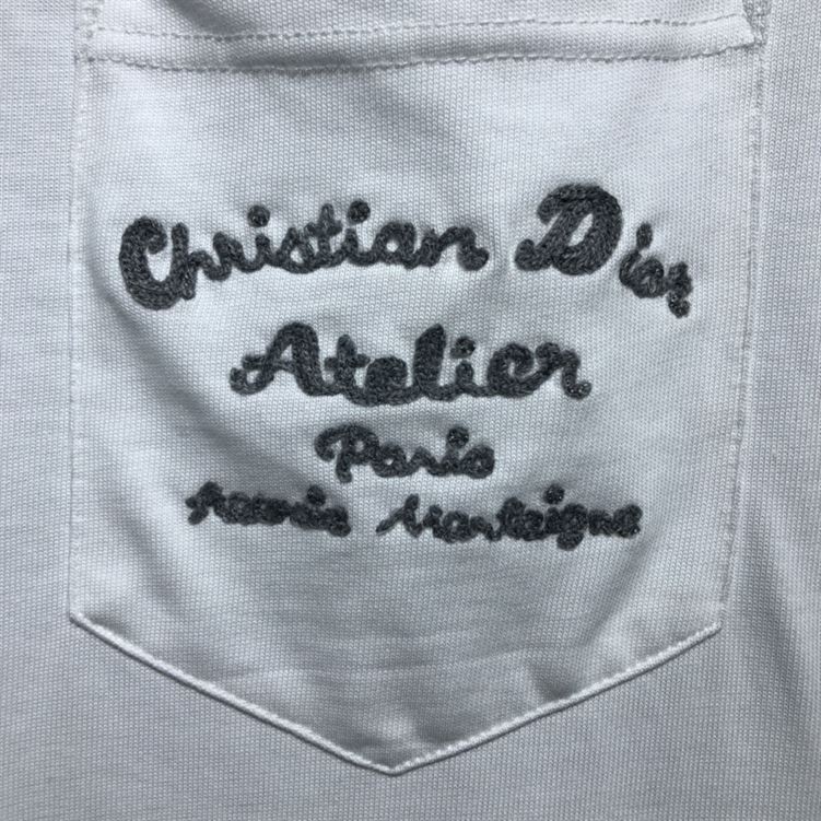 CHRISTIAN DIOR ATELIER' T-SHIRT RELAXED FIT WHITE COTTON JERSEY - DOT023