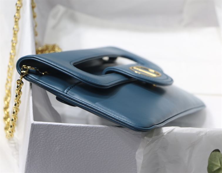 DIOR AUTHENTICATED AVENUE HANDBAG LEATHER BLUE