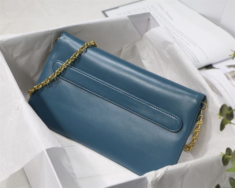 DIOR AUTHENTICATED AVENUE HANDBAG LEATHER BLUE