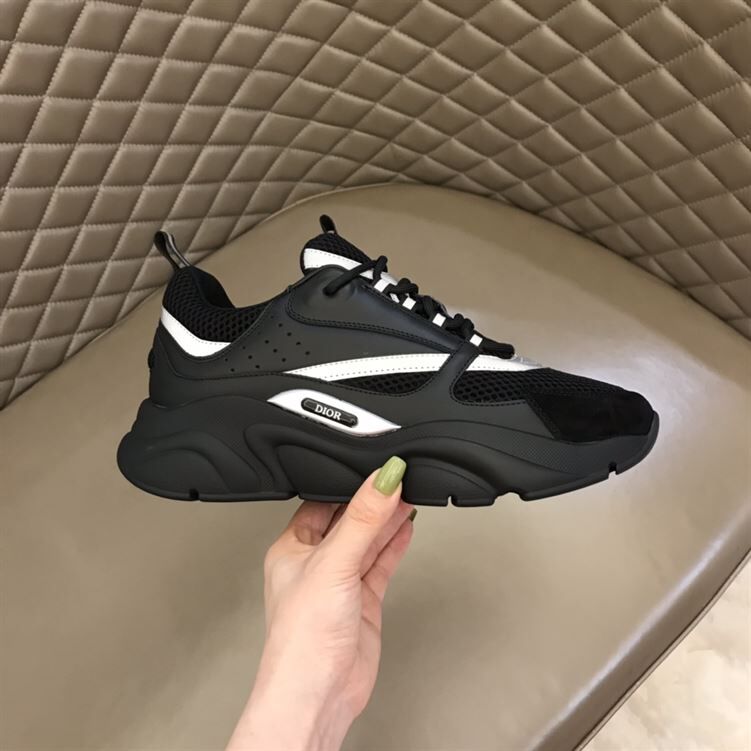 DIOR B22 SNEAKER BLACK TECHNICAL MESH AND SMOOTH CALFSKIN - DO045