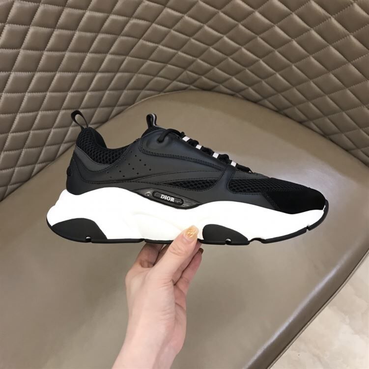 DIOR B22 SNEAKERS BLACK TECHNICAL MESH AND CALFSKIN - DO004