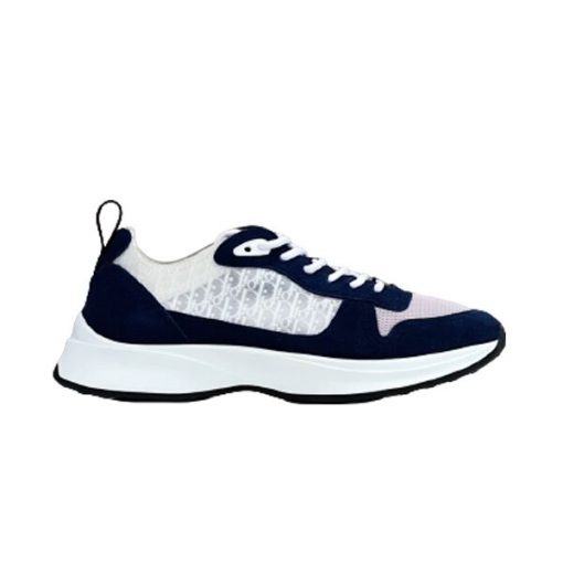 DIOR B25 RUNNER NAVY OBLIQUE SUEDE SNEAKER - DO063