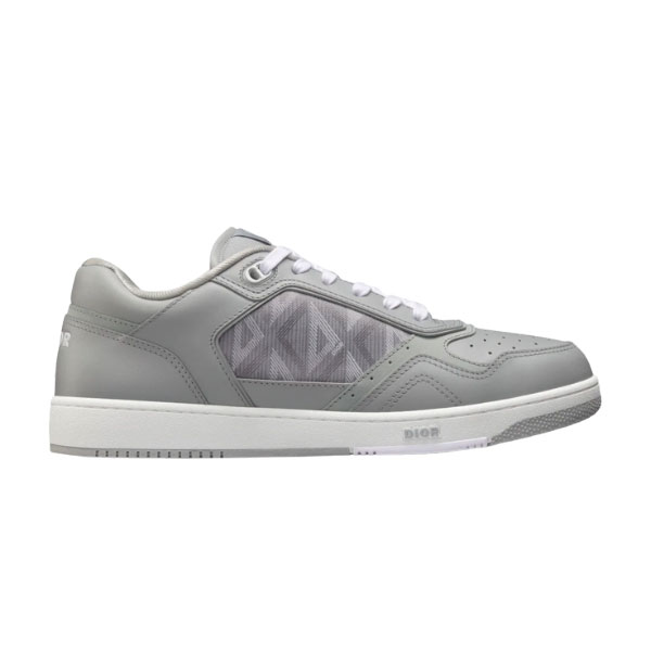 DIOR B27 LOW-TOP SNEAKER GRAY SMOOTH CALFSKIN AND CD DIAMOND CANVAS - DO139