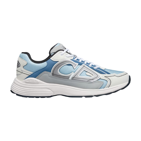 DIOR B30 SNEAKER LIGHT BLUE MESH AND BLUE GRAY AND WHITE TECHNICAL FABRIC - DO110