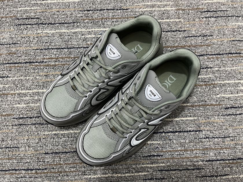 DIOR B30 SNEAKER OLIVE MESH AND TECHNICAL FABRIC - DO109