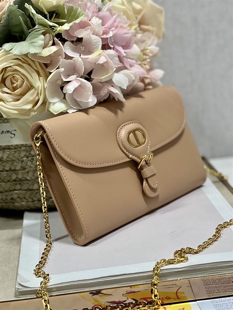 DIOR BOBBY EAST-WEST POUCH WITH CHAIN BEIGE