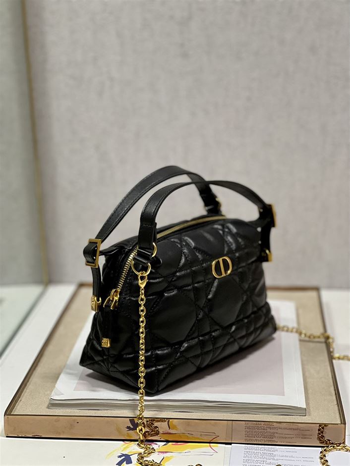 DIOR CARO D-COSY BAG BLACK SUPPLE CANNAGE