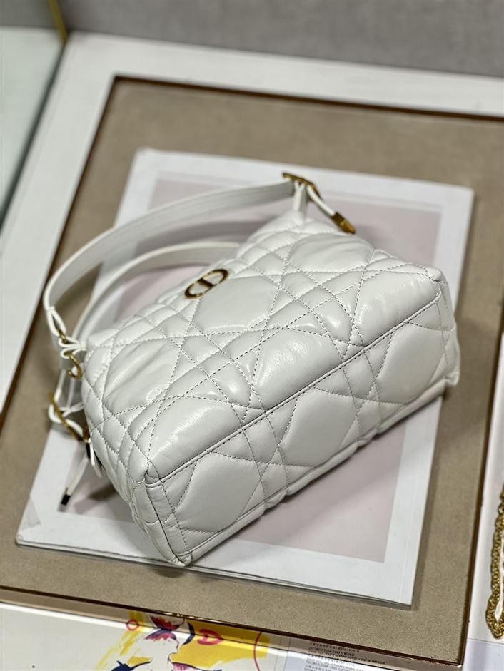 DIOR CARO D-COSY BAG LATTE SUPPLE CANNAGE CALFSKIN