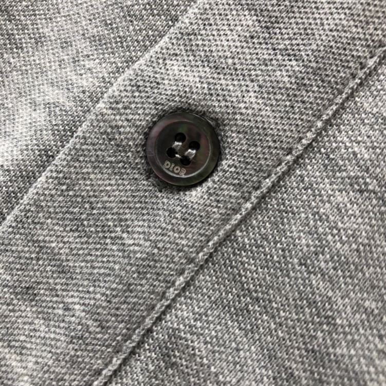 DIOR CD ICON POLO SHIRT GRAY COTTON PIQUÃ‰ - DOT024
