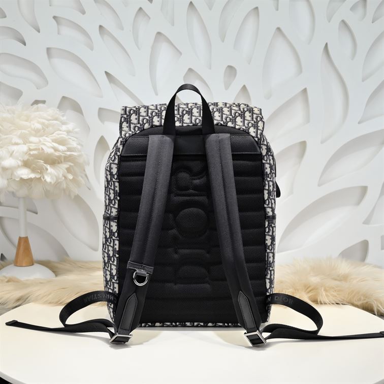 DIOR EXPLORER BACKPACK BEIGE AND BLACK OBLIQUE JACQUARD - DIO021