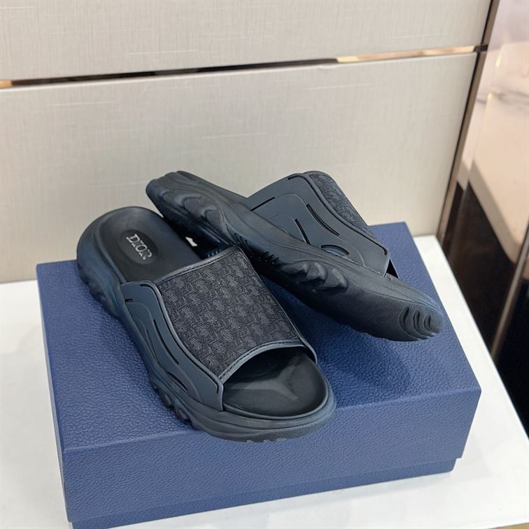 DIOR H-TOWN SANDAL BLACK RUBBER - DS004