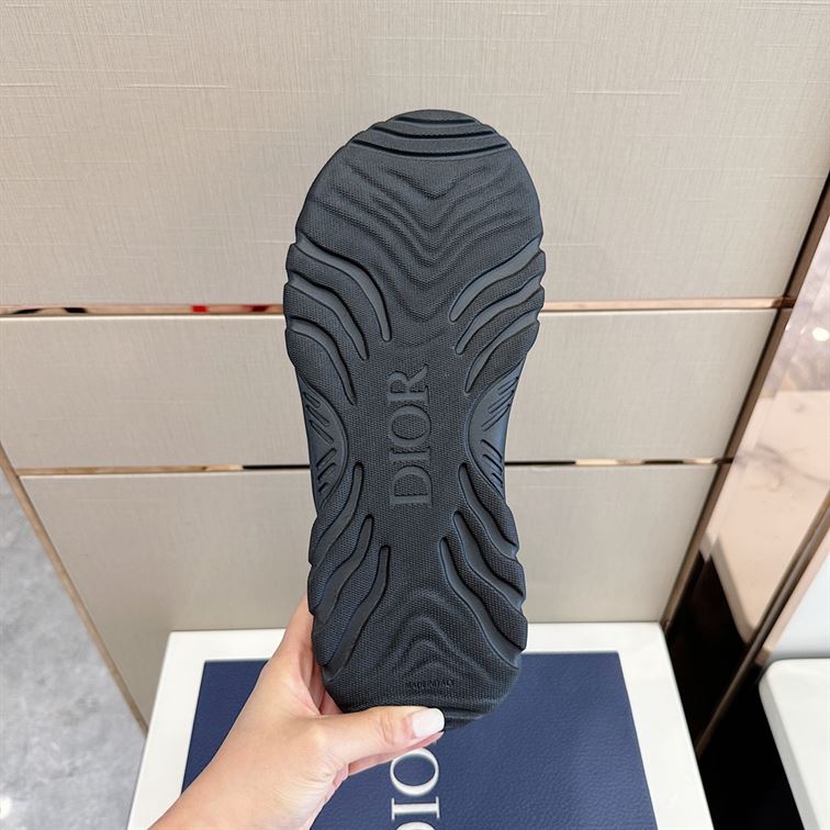 DIOR H-TOWN SANDAL BLACK RUBBER WITH BEIGE AND BLACK DIOR OBLIQUE JACQUARD - DS002