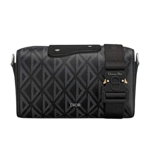 DIOR LINGOT 22 BAG BLACK CD DIAMOND CANVAS - DIO015
