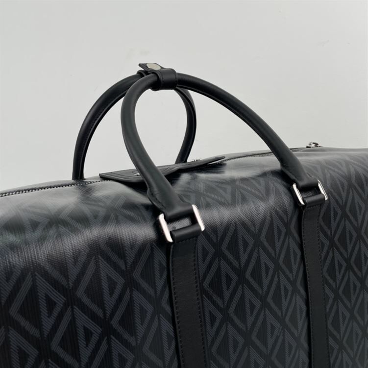 DIOR LINGOT 50 BAG BLACK CD DIAMOND CANVAS - DIO009