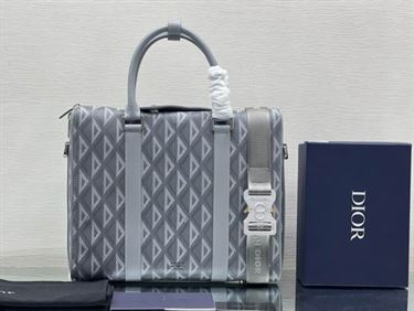 DIOR LINGOT BRIEFCASE BLACK CD DIAMOND CANVAS AND SMOOTH CALFSKIN - DIO033