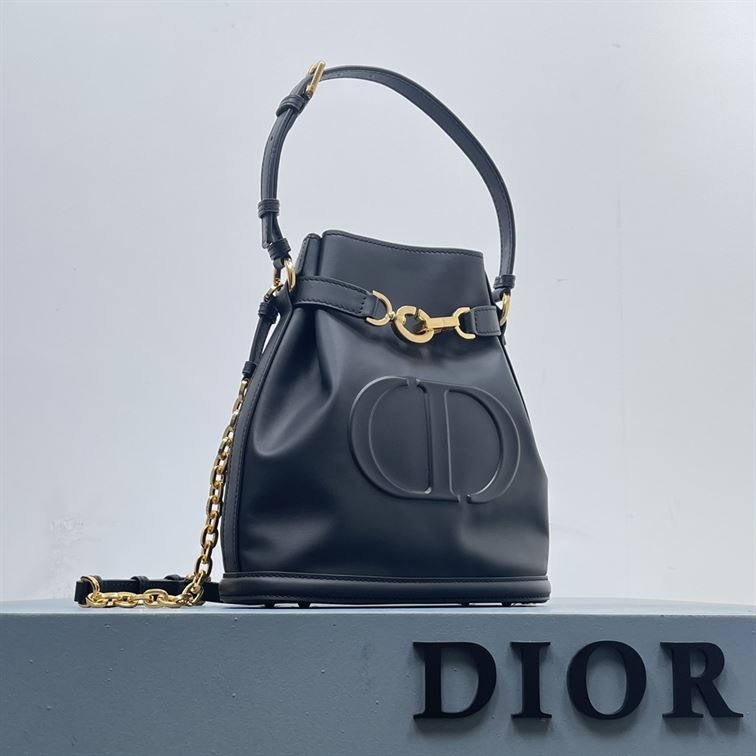 DIOR MEDIUM C EST DIOR BAG BLACK CD EMBOSSED CALFSKIN