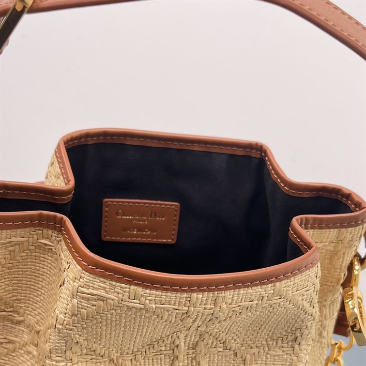 DIOR MEDIUM C EST DIOR BAG NATURAL CANNAGE RAFFIA