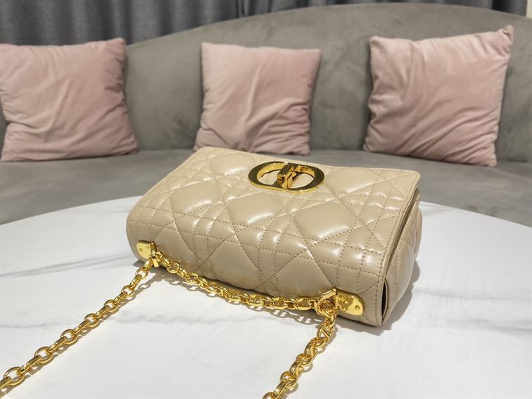 DIOR MEDIUM DIOR CARO BAG BEIGE QUILTED