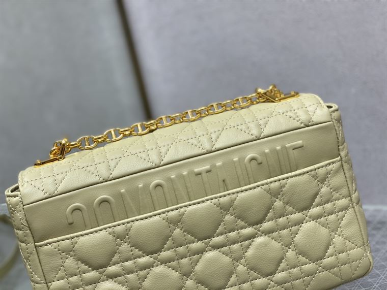 DIOR MEDIUM DIOR CARO BAG BEIGE SUPPLE CANNAGE CALFSKIN