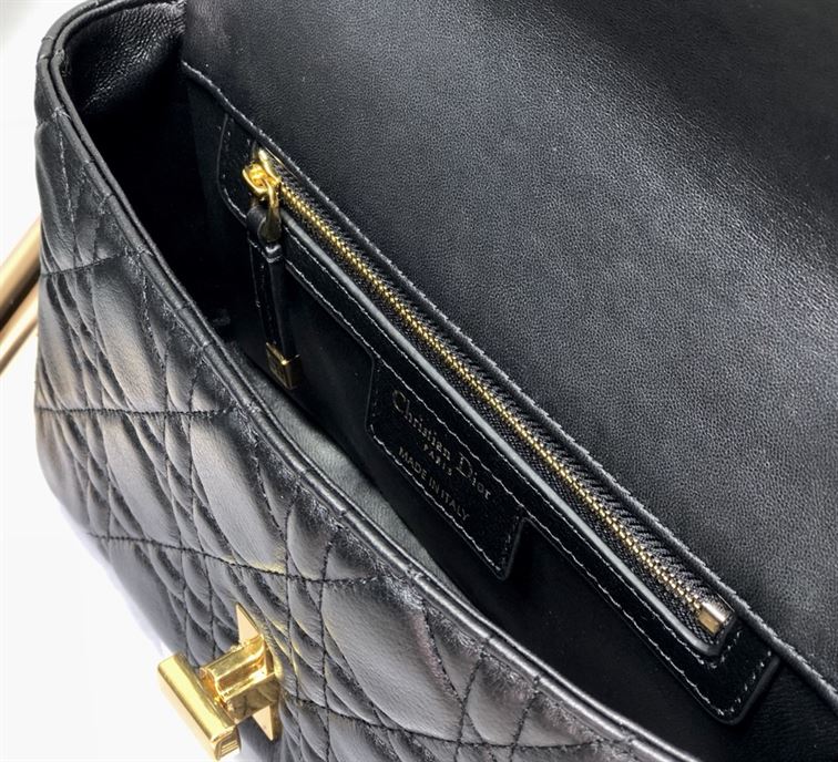 DIOR MEDIUM DIOR CARO BAG BLACK SUPPLE