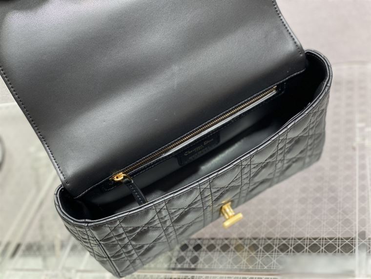 DIOR MEDIUM DIOR CARO BAG BLACK SUPPLE CANNAGE CALFSKIN