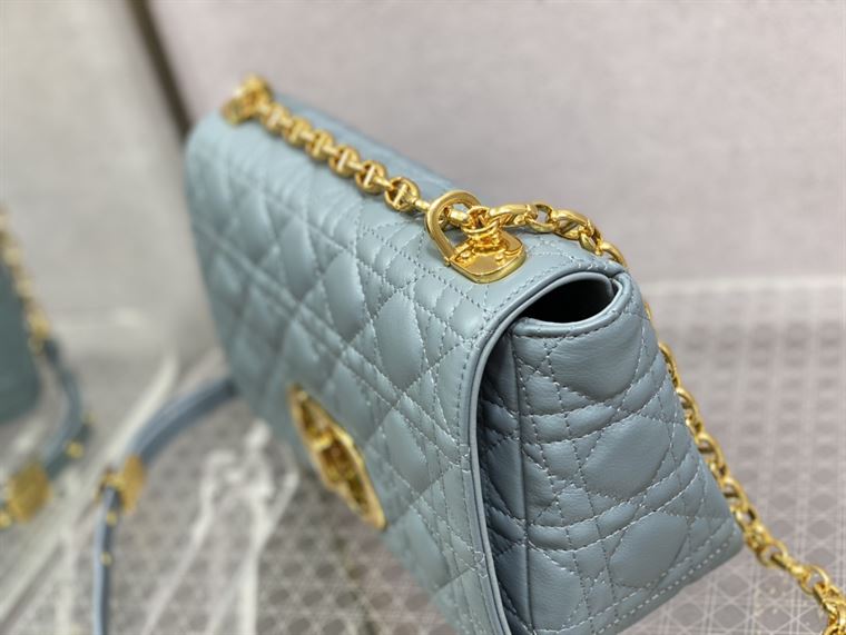 DIOR MEDIUM DIOR CARO BAG BLUE SUPPLE CANNAGE CALFSKIN