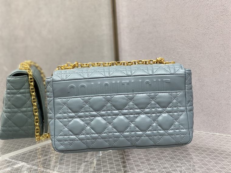 DIOR MEDIUM DIOR CARO BAG BLUE SUPPLE CANNAGE CALFSKIN