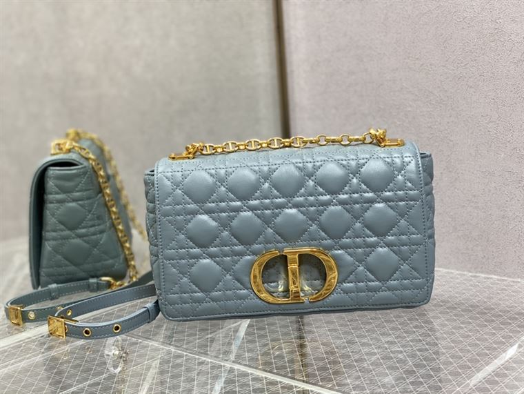 DIOR MEDIUM DIOR CARO BAG BLUE SUPPLE CANNAGE CALFSKIN